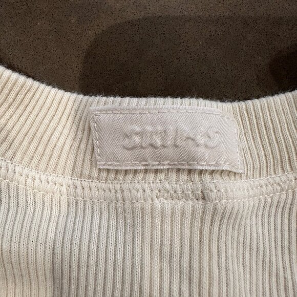 SKIMS Women's Long Sleeve Cotton Ribbed Henley - Picture 4 of 4